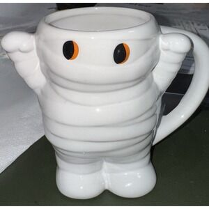 Target Hyde & Eek Halloween Mummy Stoneware Ceramic Figural 12oz Coffee Mug New‎